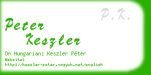 peter keszler business card
